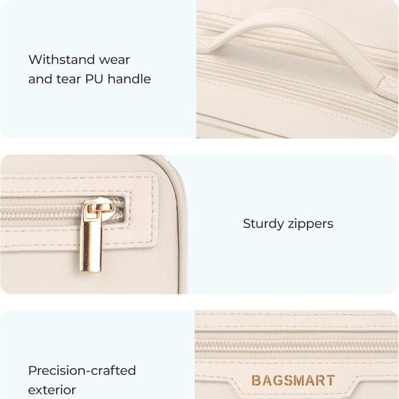 Travel Makeup Bag, Make Up Bag with Multiple Compartments for Organizer, Durable - Picture 7 of 7